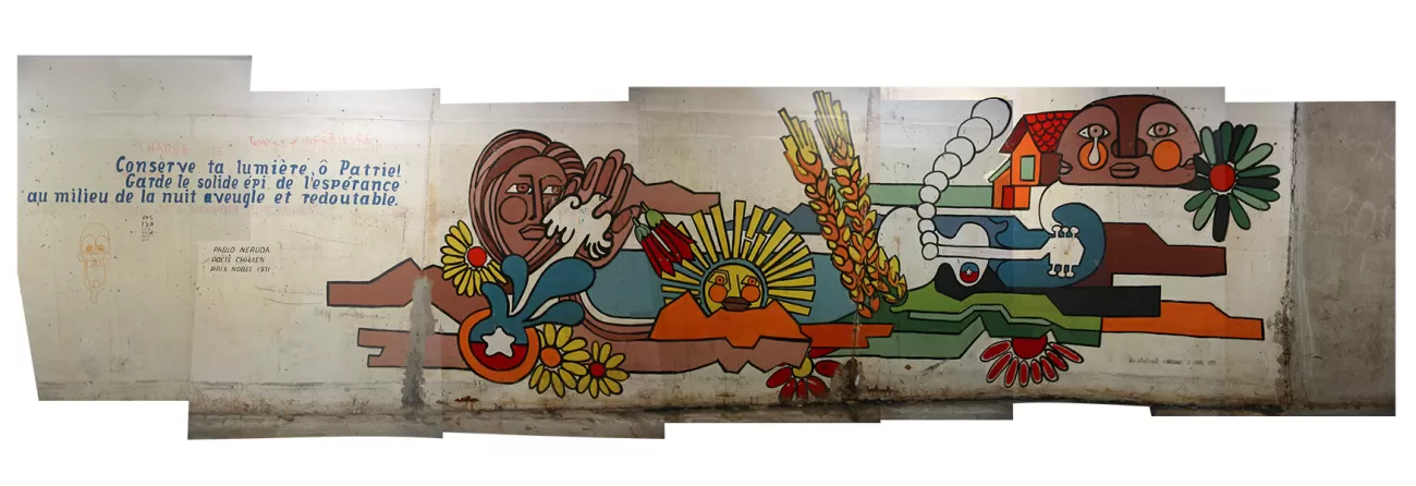 Mural de los estudiantes chilenos de la Universidad Laval, ciudad de Québec