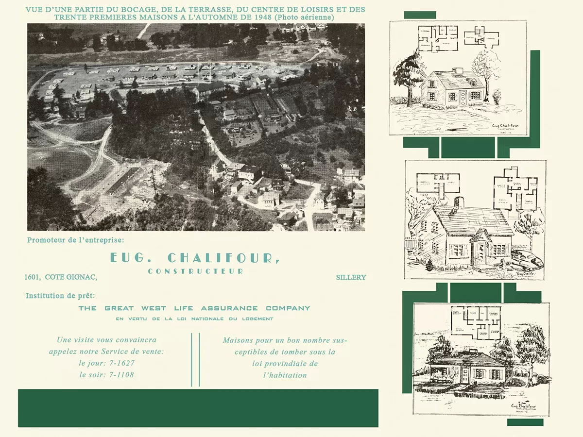 Dépliant publicitaire de 1948 - Développement immobilier de l'architecte Eugène chalifour