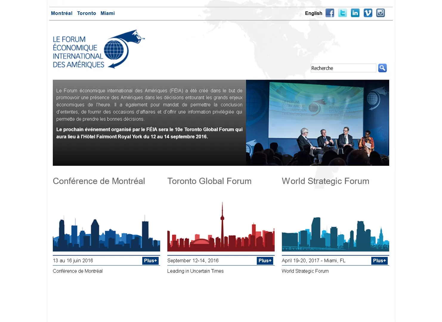International Economic Forum of the Americas (splash page)