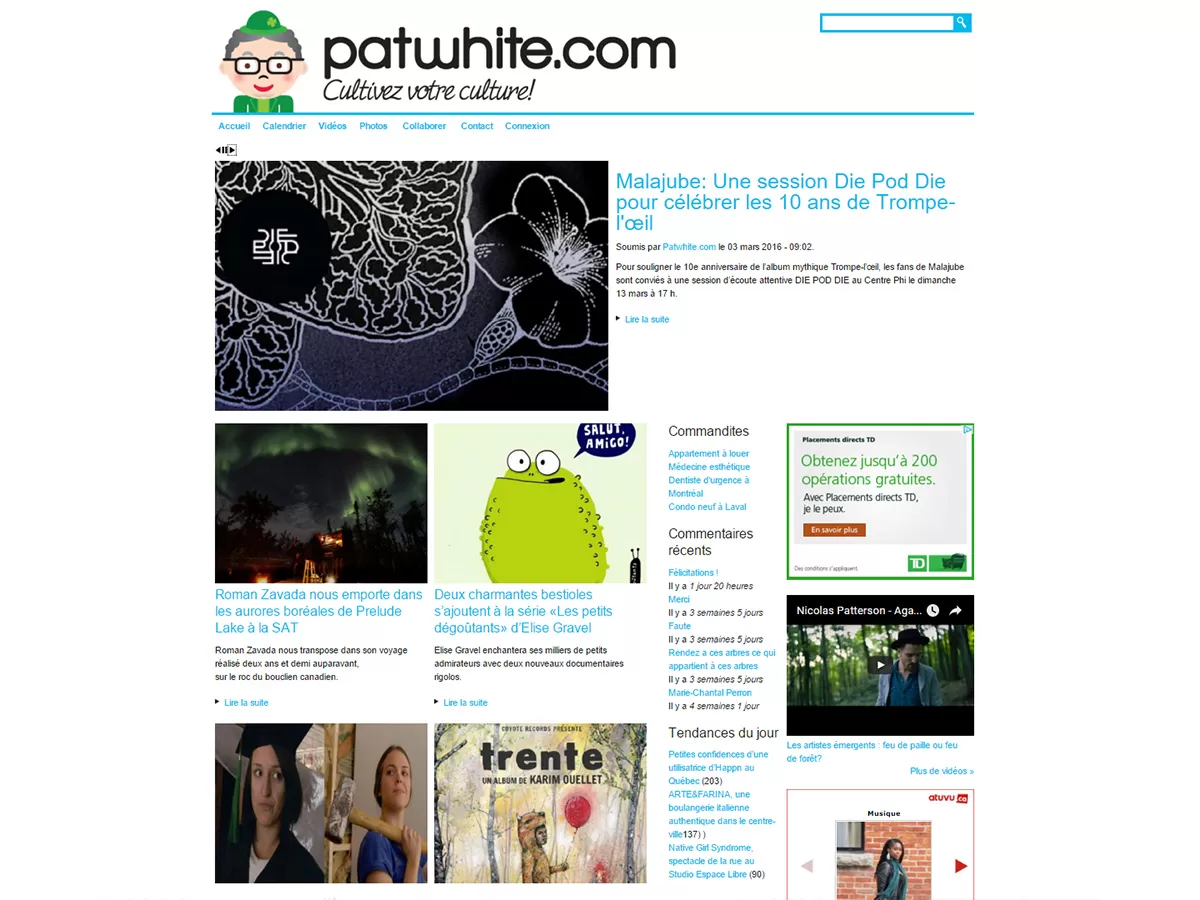 Patwhite.com - Home Page (2015 responsive layout)