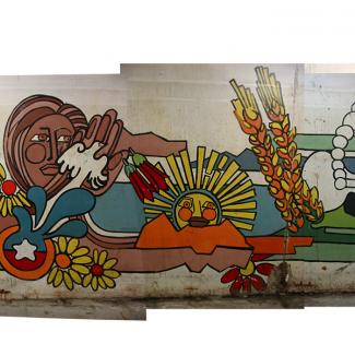 Mural de los estudiantes chilenos de la Universidad Laval, ciudad de Québec