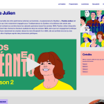 Parte superior de la página Nos géants con vídeo integrado